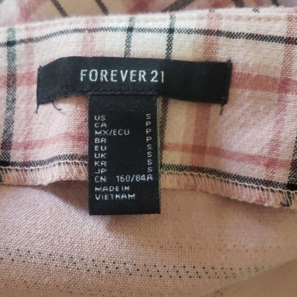 Forever 21 Pink Plaid Preppy Mini Dress‎ Size S Summer Light Academia Party - Picture 6 of 7